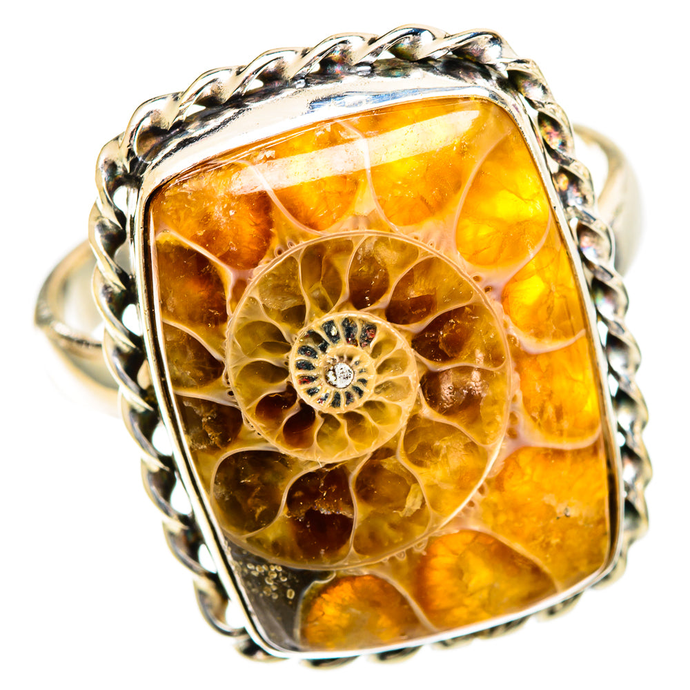 Ammonite Fossil Rings handcrafted by Ana Silver Co - RING109770 - Photo 2