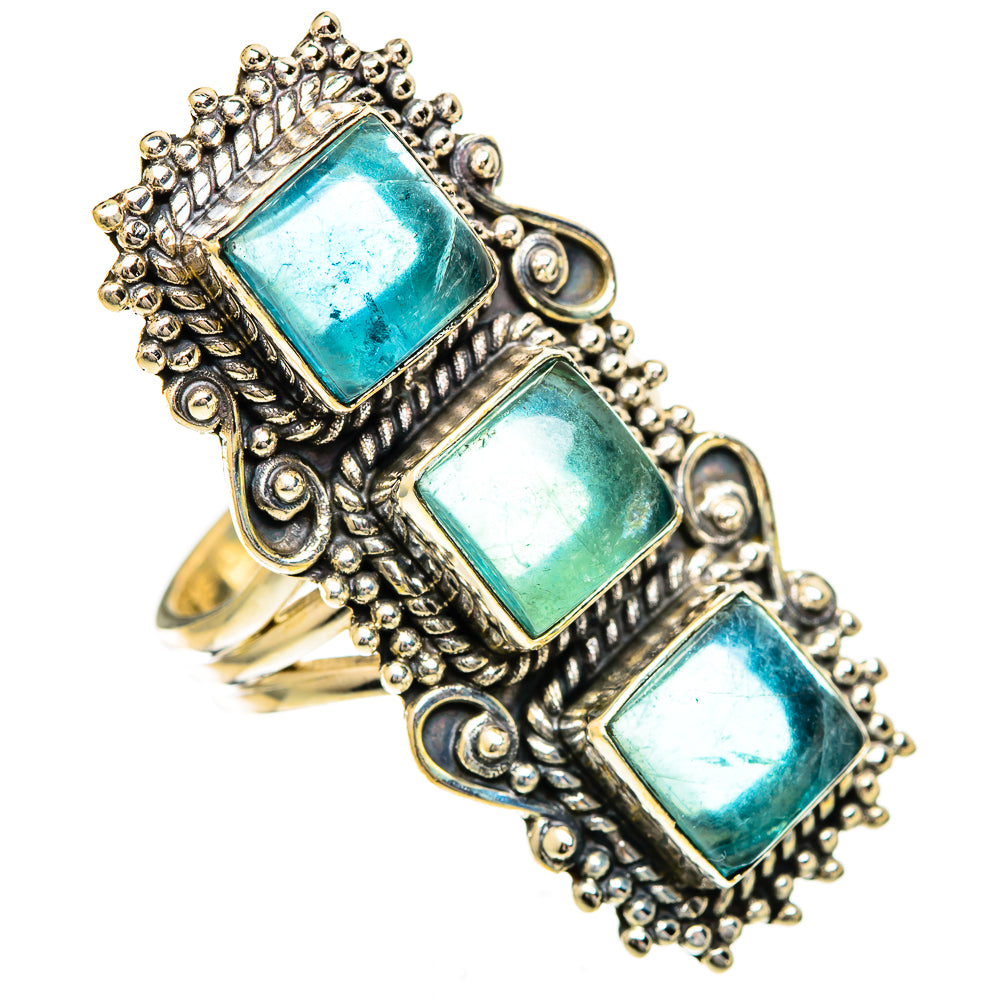 Blue Fluorite Rings handcrafted by Ana Silver Co - RING109800 - Photo 2