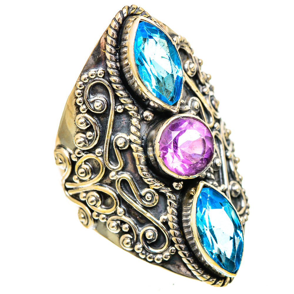 Blue Topaz Rings handcrafted by Ana Silver Co - RING109831 - Photo 2