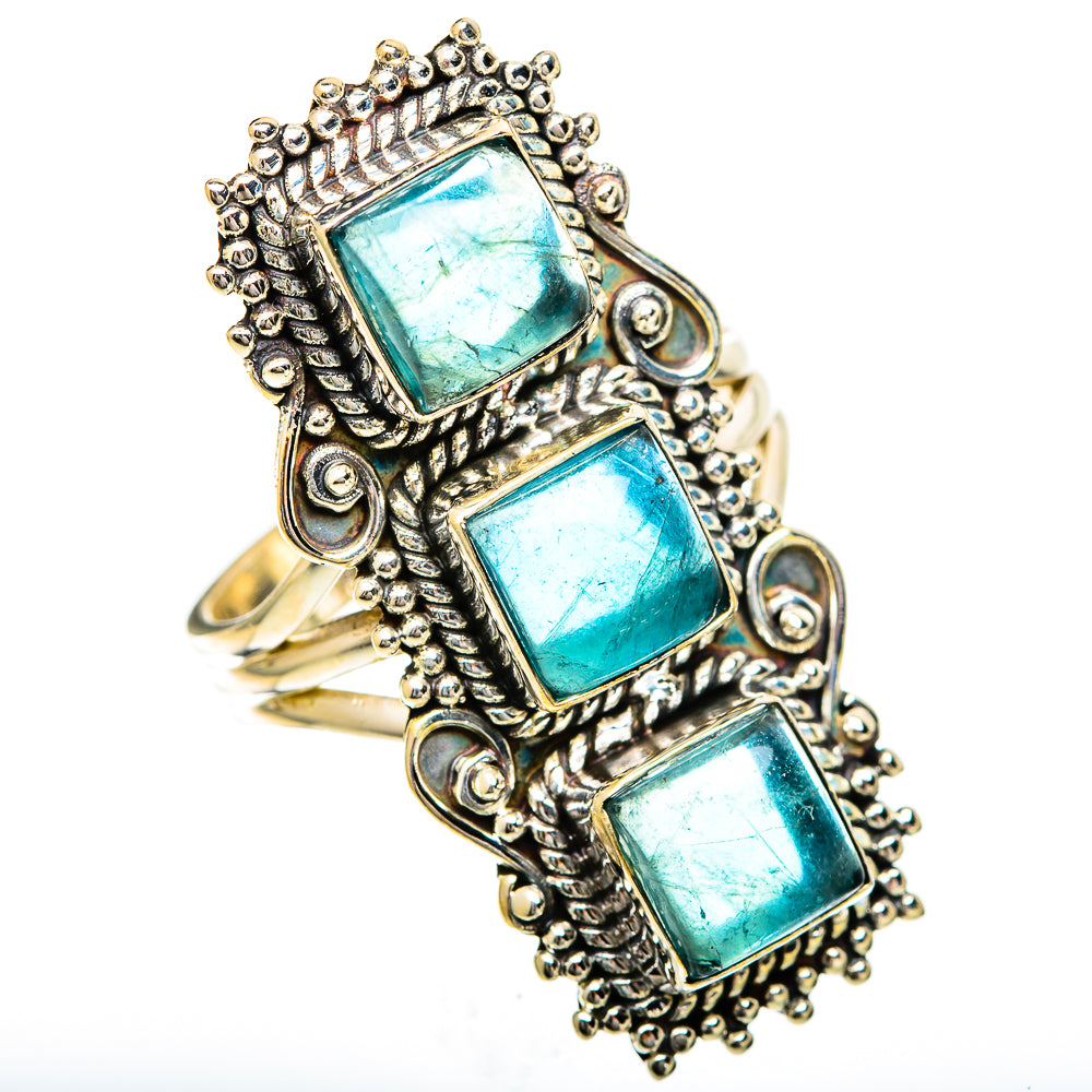 Blue Fluorite Rings handcrafted by Ana Silver Co - RING109836 - Photo 2