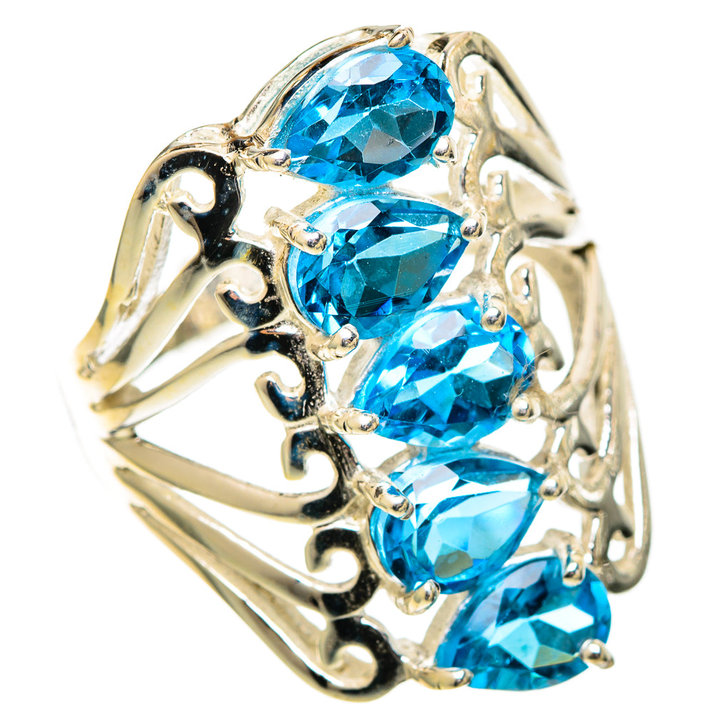 Blue Topaz Rings handcrafted by Ana Silver Co - RING109843 - Photo 2