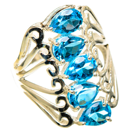 Blue Topaz Rings handcrafted by Ana Silver Co - RING109843 - Photo 2