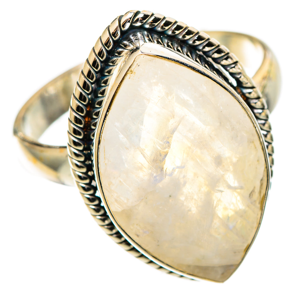 Rainbow Moonstone Rings handcrafted by Ana Silver Co - RING109864 - Photo 2