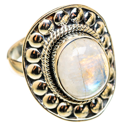 Rainbow Moonstone Rings handcrafted by Ana Silver Co - RING109865 - Photo 2