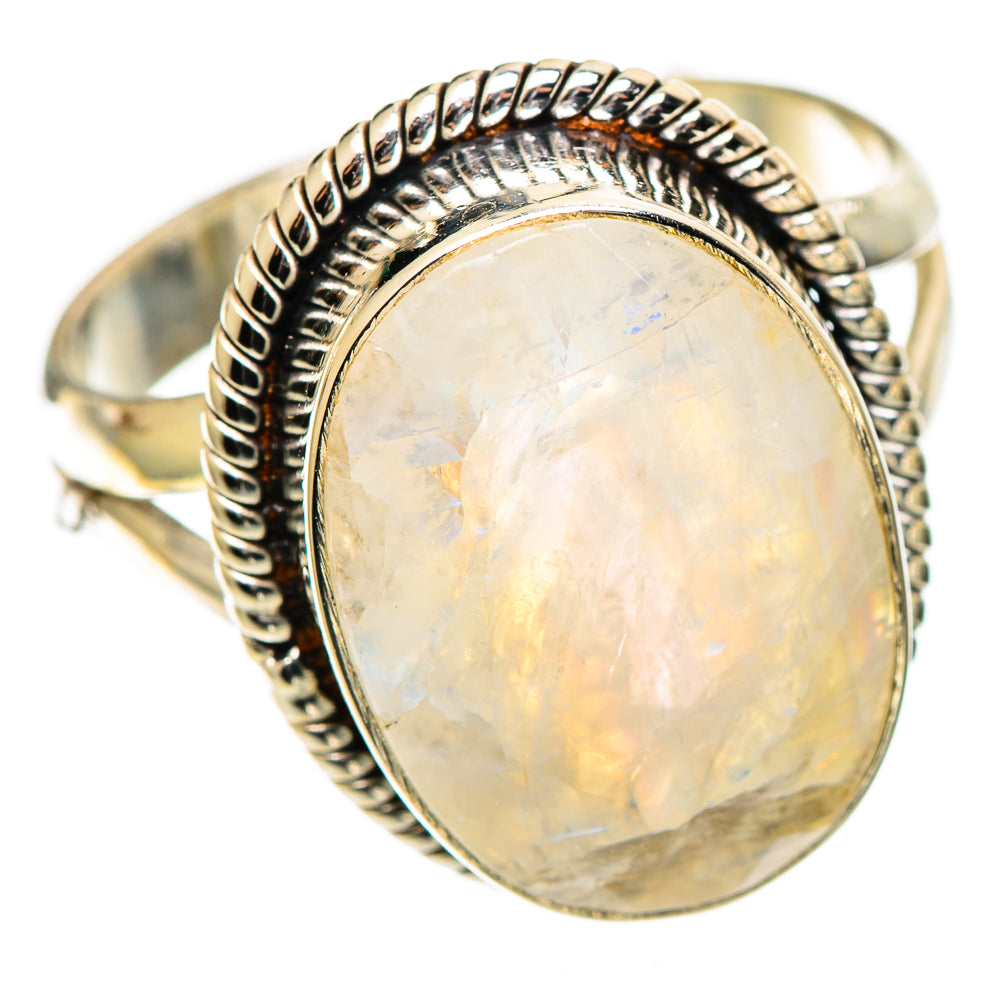 Rainbow Moonstone Rings handcrafted by Ana Silver Co - RING109866 - Photo 2