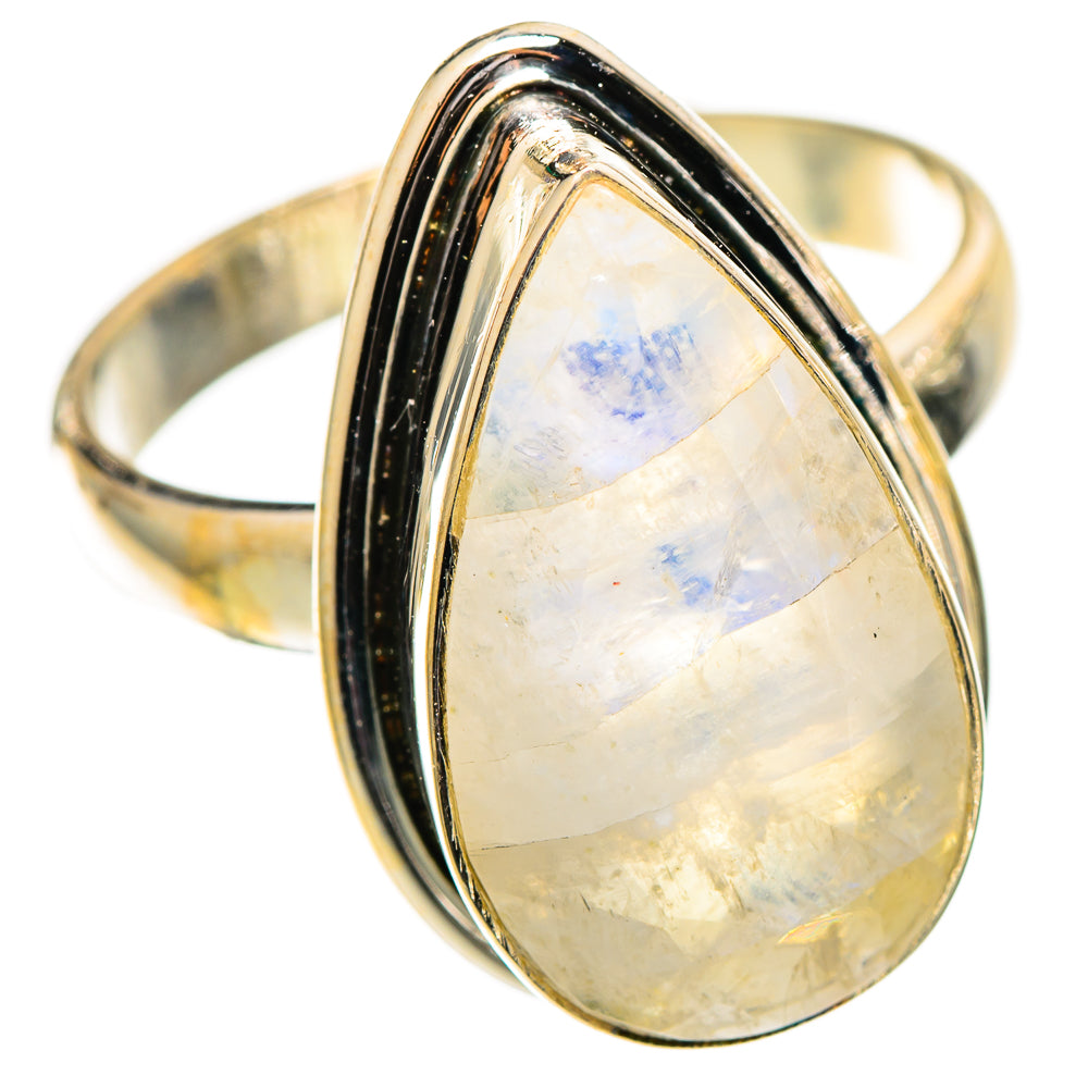 Rainbow Moonstone Rings handcrafted by Ana Silver Co - RING109867 - Photo 2