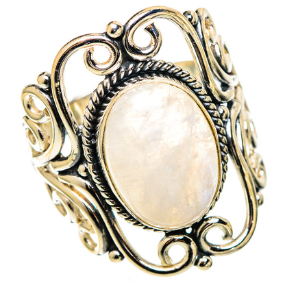 Rainbow Moonstone Rings handcrafted by Ana Silver Co - RING109868 - Photo 2