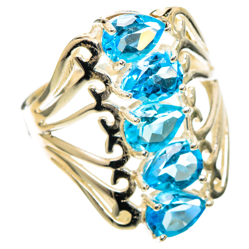 Blue Topaz Rings handcrafted by Ana Silver Co - RING109874 - Photo 2