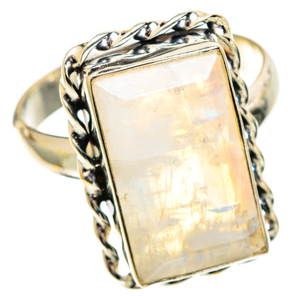 Rainbow Moonstone Rings handcrafted by Ana Silver Co - RING109892 - Photo 2