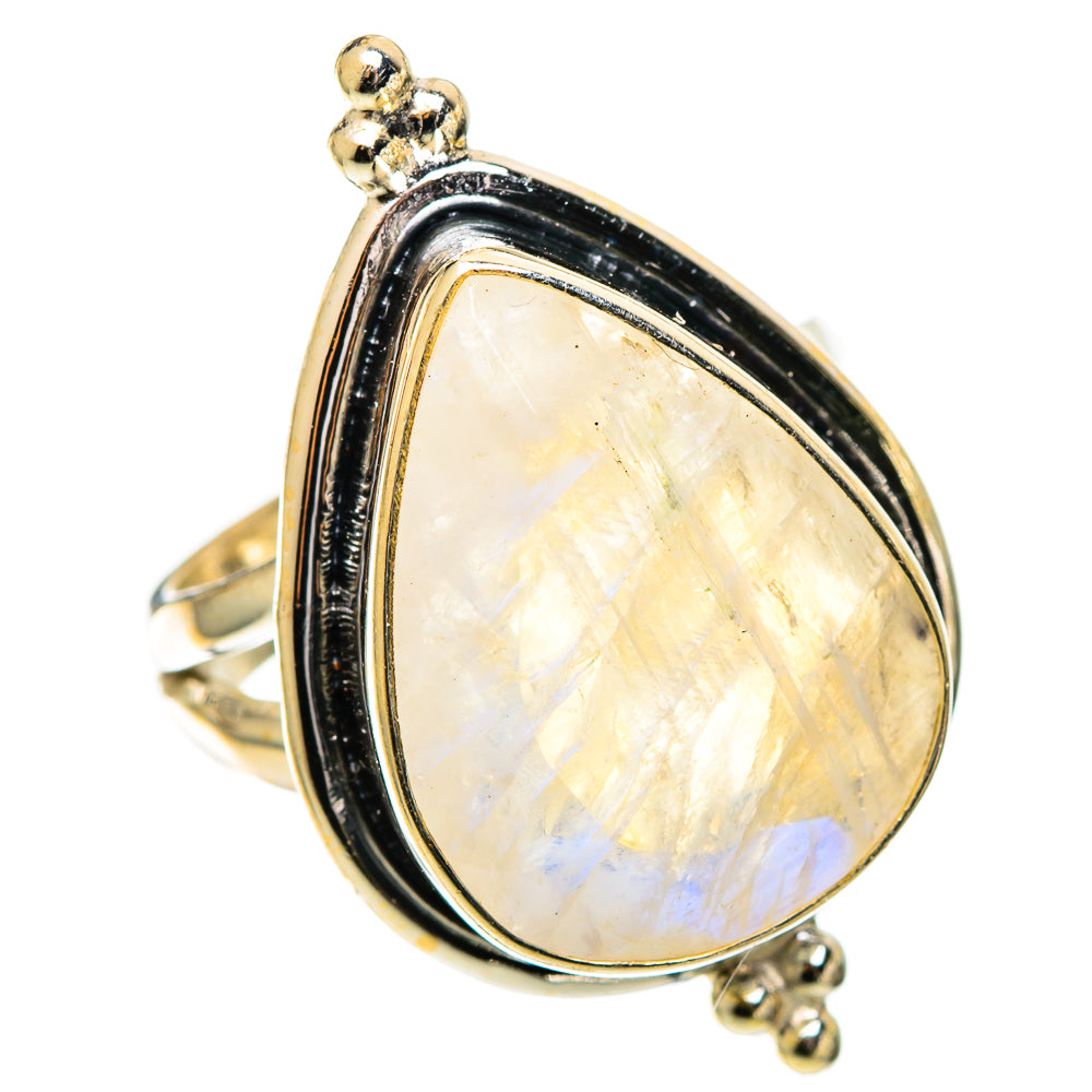Rainbow Moonstone Rings handcrafted by Ana Silver Co - RING109894 - Photo 2