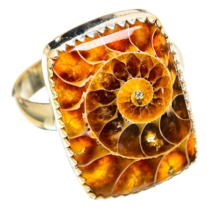 Ammonite Fossil Rings handcrafted by Ana Silver Co - RING109910 - Photo 2
