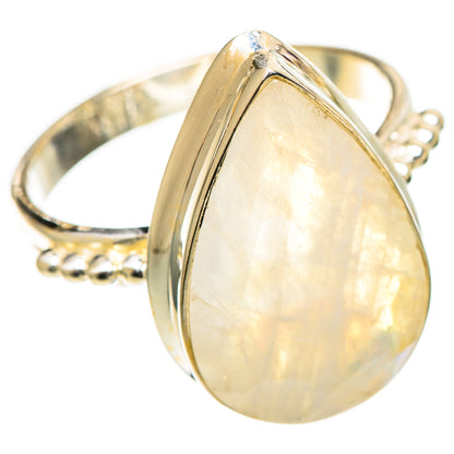 Rainbow Moonstone Rings handcrafted by Ana Silver Co - RING109923 - Photo 2