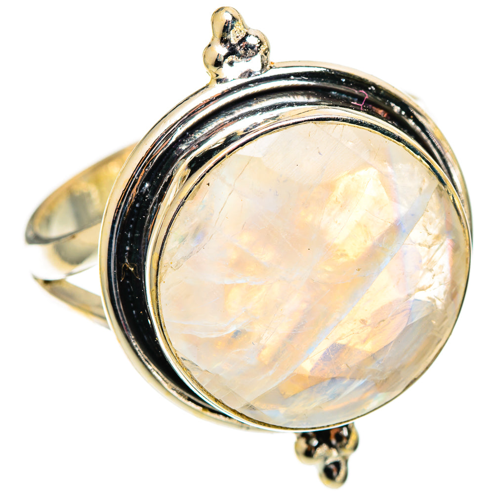 Rainbow Moonstone Rings handcrafted by Ana Silver Co - RING109924 - Photo 2