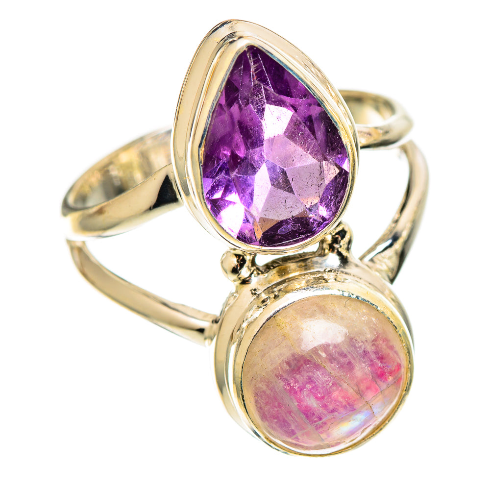 Pink Moonstone Rings handcrafted by Ana Silver Co - RING109928 - Photo 2