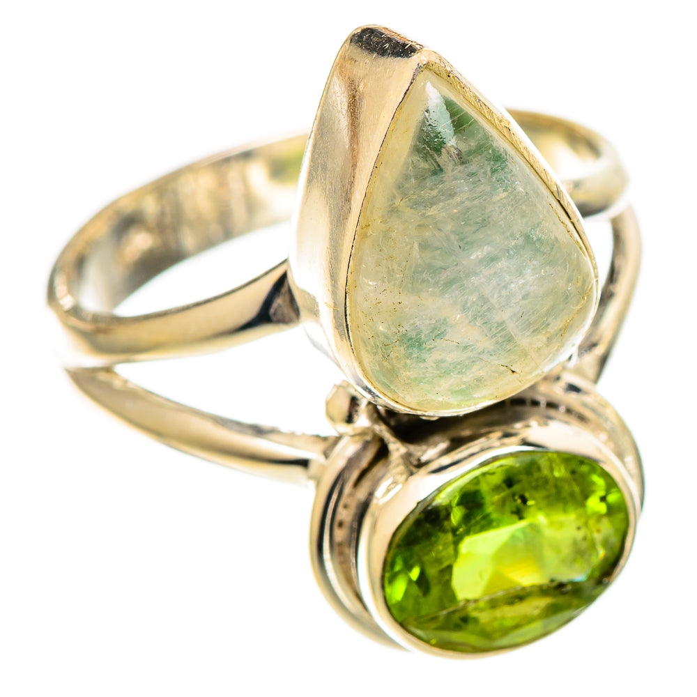 Green Moonstone Rings handcrafted by Ana Silver Co - RING109935 - Photo 2