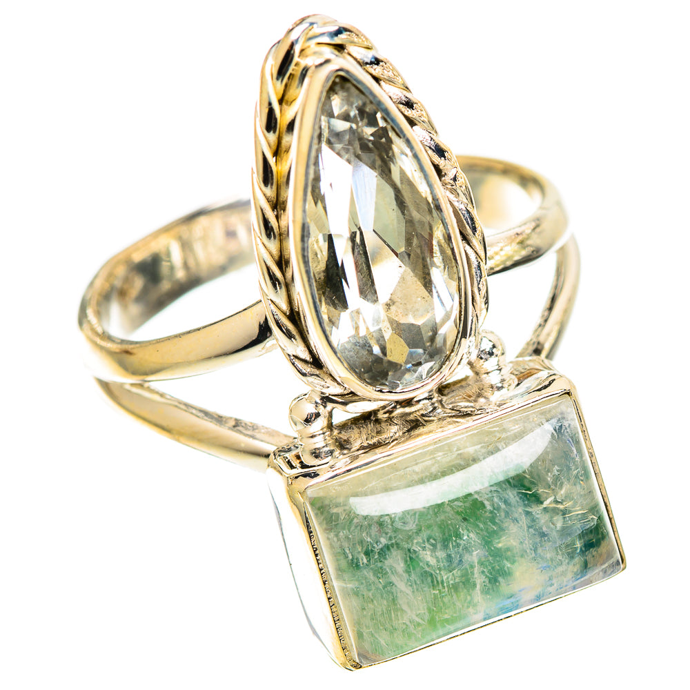 Green Moonstone Rings handcrafted by Ana Silver Co - RING109936 - Photo 2