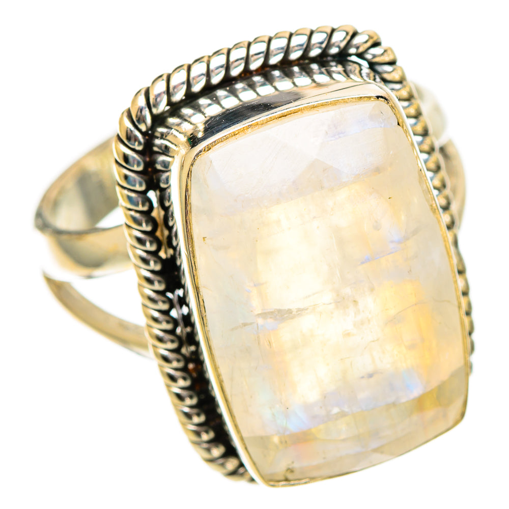 Rainbow Moonstone Rings handcrafted by Ana Silver Co - RING109952 - Photo 2