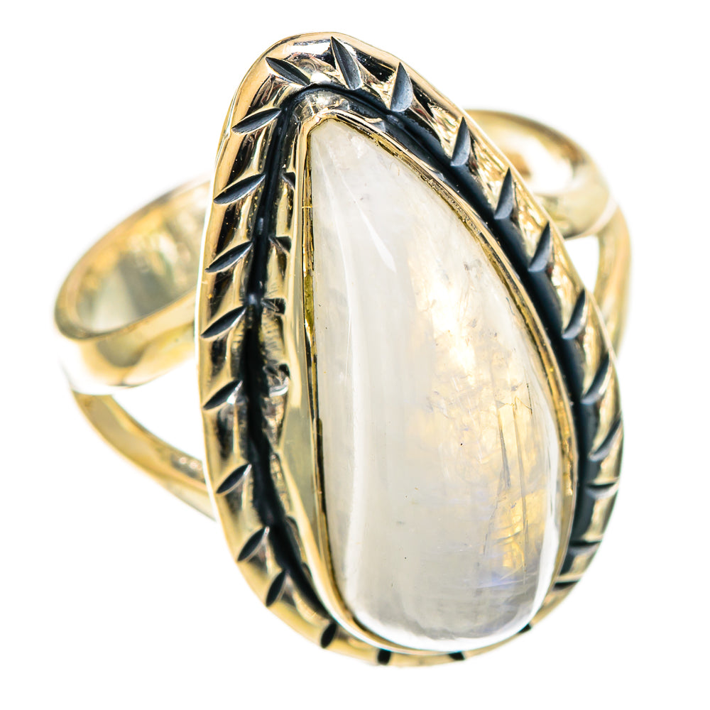 Rainbow Moonstone Rings handcrafted by Ana Silver Co - RING109954 - Photo 2