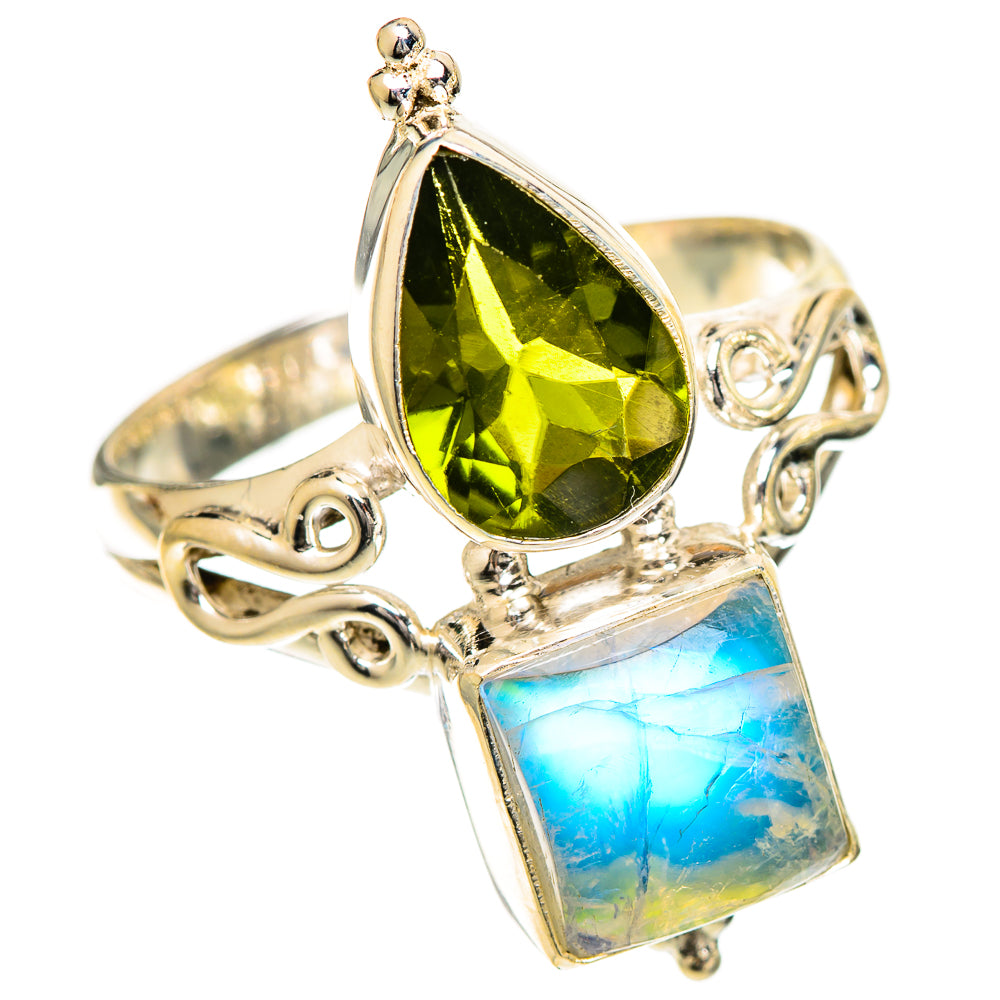 Green Moonstone Rings handcrafted by Ana Silver Co - RING109961 - Photo 2