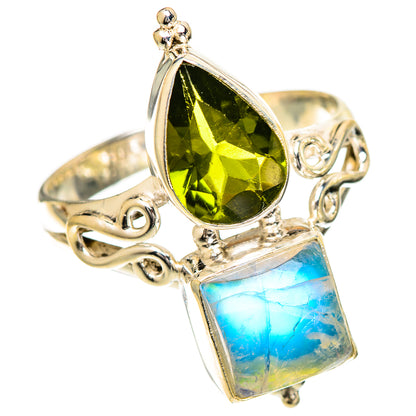 Green Moonstone Rings handcrafted by Ana Silver Co - RING109961 - Photo 2