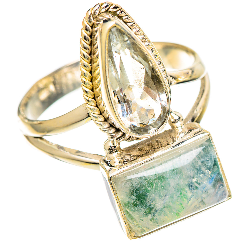 Green Moonstone Rings handcrafted by Ana Silver Co - RING109963 - Photo 2