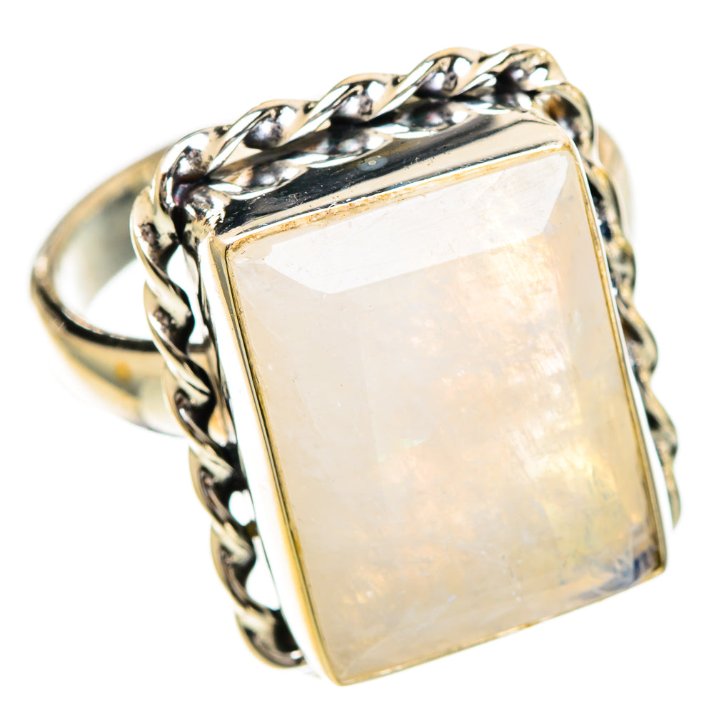 Rainbow Moonstone Rings handcrafted by Ana Silver Co - RING109973 - Photo 2