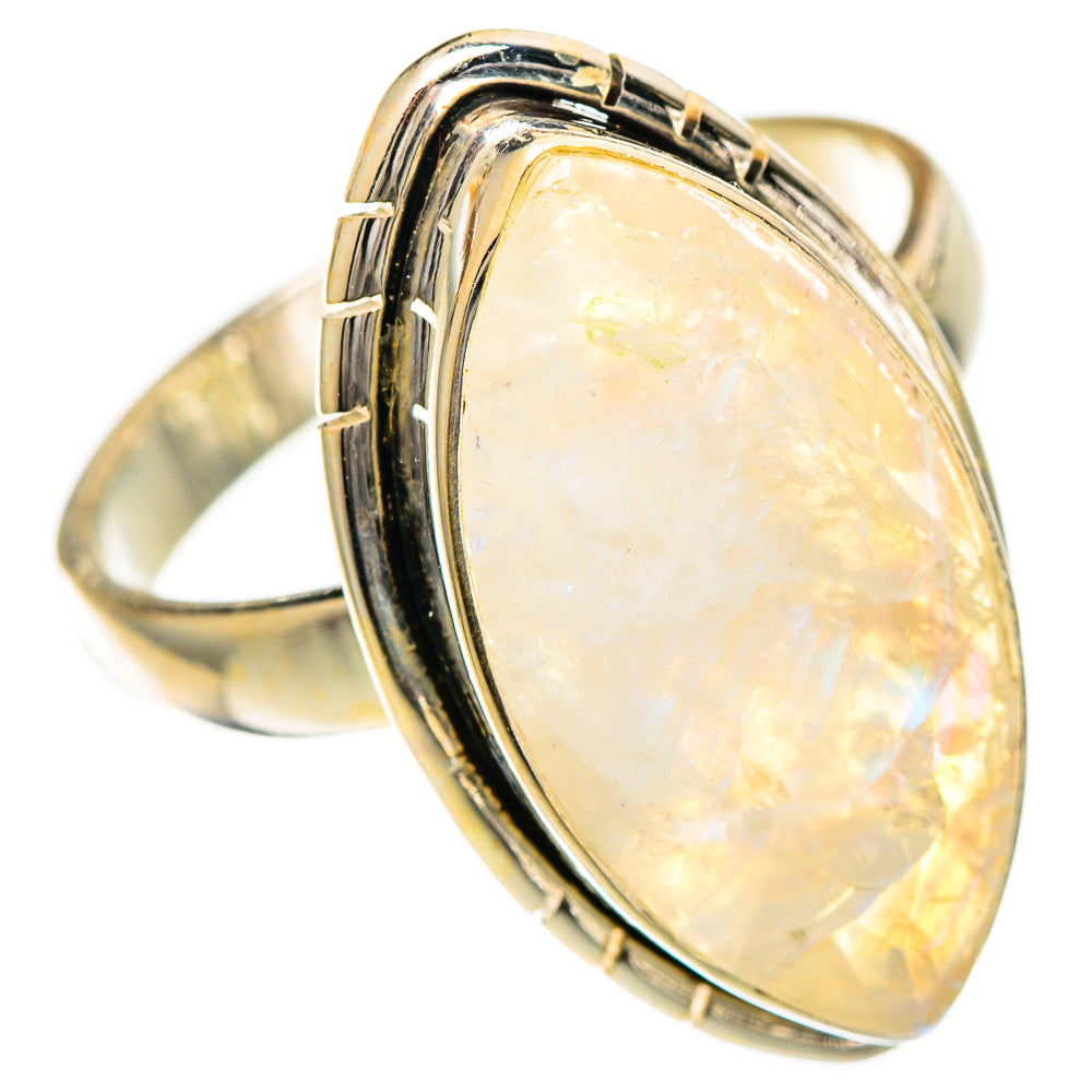 Rainbow Moonstone Rings handcrafted by Ana Silver Co - RING109975 - Photo 2