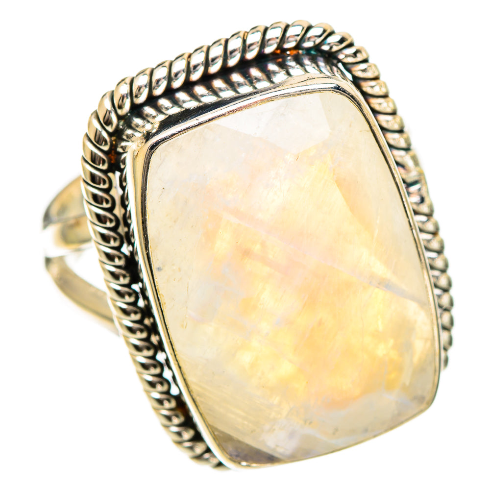 Rainbow Moonstone Rings handcrafted by Ana Silver Co - RING109977 - Photo 2