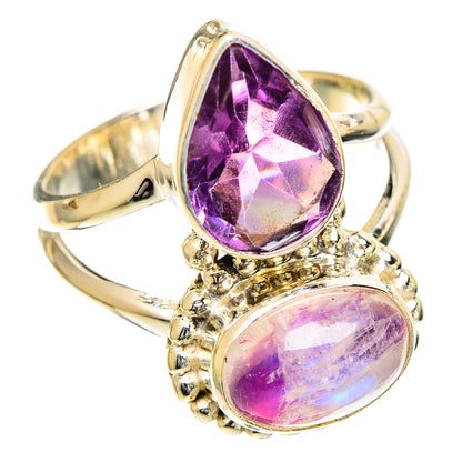 Pink Moonstone Rings handcrafted by Ana Silver Co - RING109982 - Photo 2