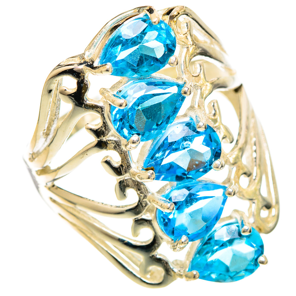 Blue Topaz Rings handcrafted by Ana Silver Co - RING109983 - Photo 2