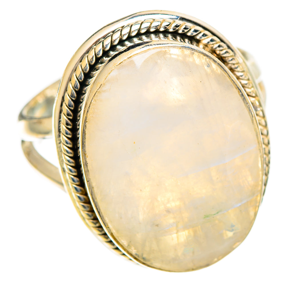 Rainbow Moonstone Rings handcrafted by Ana Silver Co - RING110002 - Photo 2