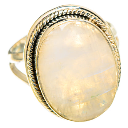 Rainbow Moonstone Rings handcrafted by Ana Silver Co - RING110002 - Photo 2