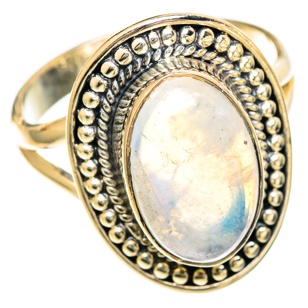 Rainbow Moonstone Rings handcrafted by Ana Silver Co - RING110003 - Photo 2
