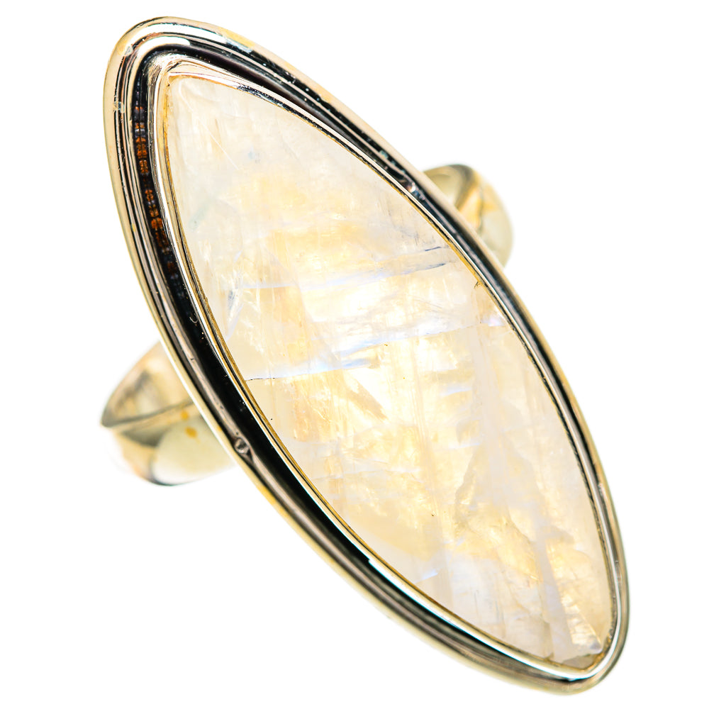 Rainbow Moonstone Rings handcrafted by Ana Silver Co - RING110044 - Photo 2
