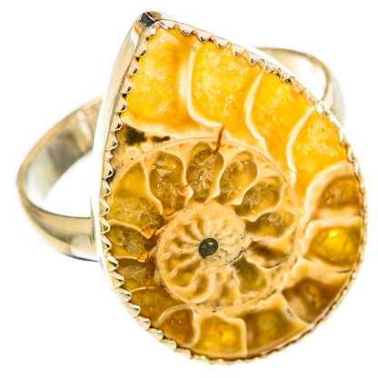 Ammonite Fossil Rings handcrafted by Ana Silver Co - RING110062 - Photo 2