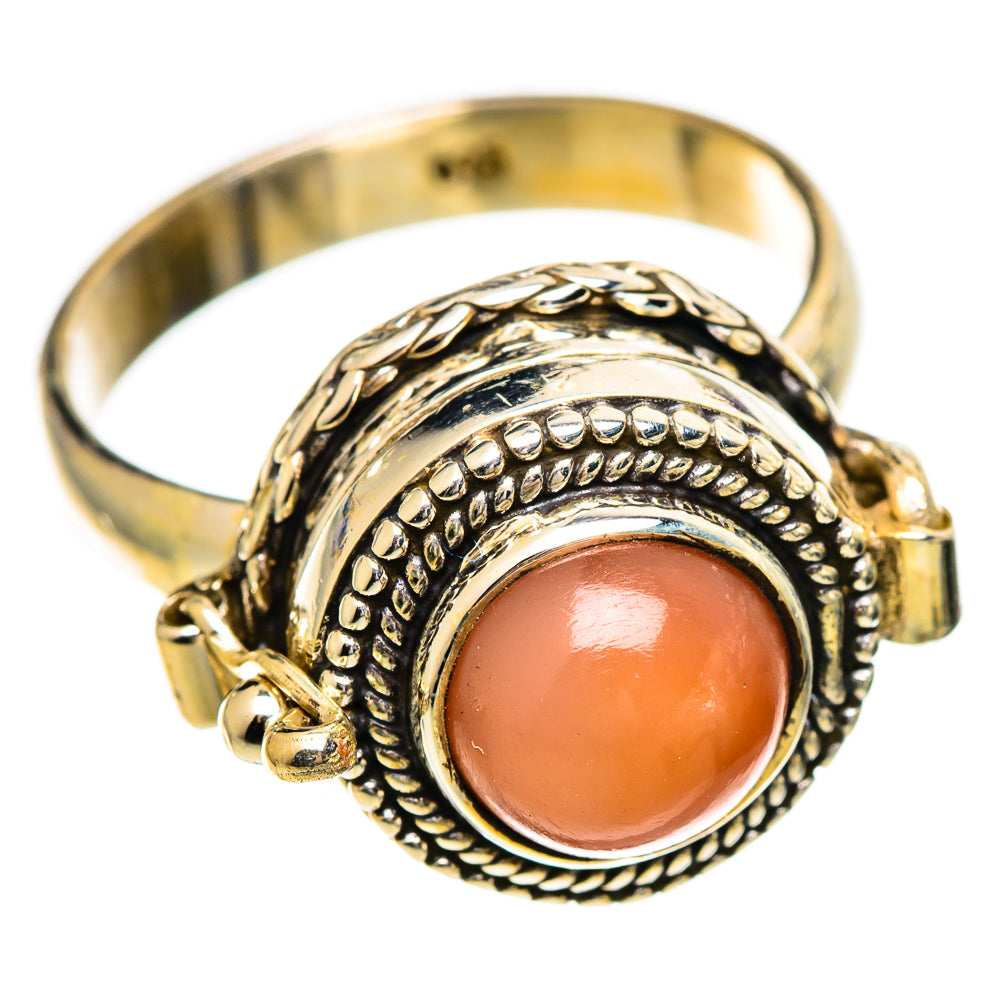 Peach Moonstone Rings handcrafted by Ana Silver Co - RING110156 - Photo 2