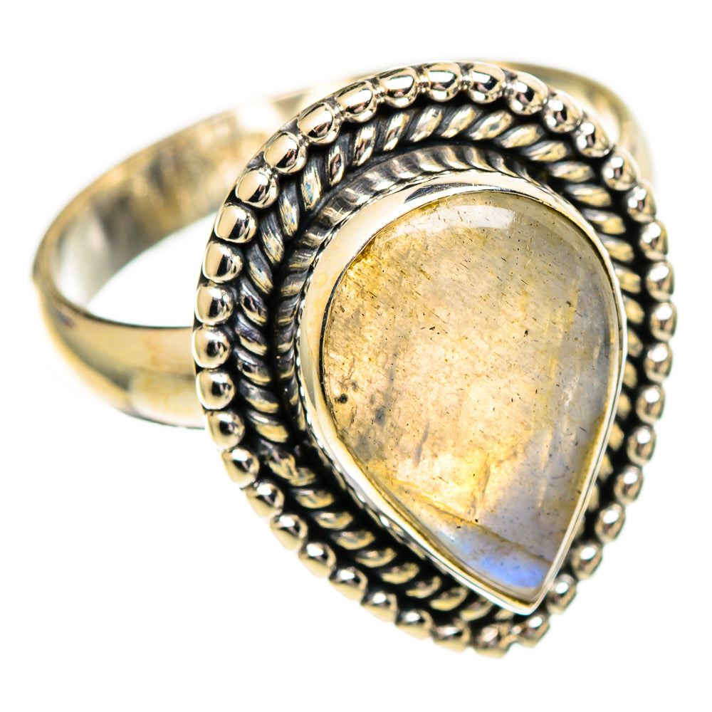 Rainbow Moonstone Rings handcrafted by Ana Silver Co - RING110178 - Photo 2