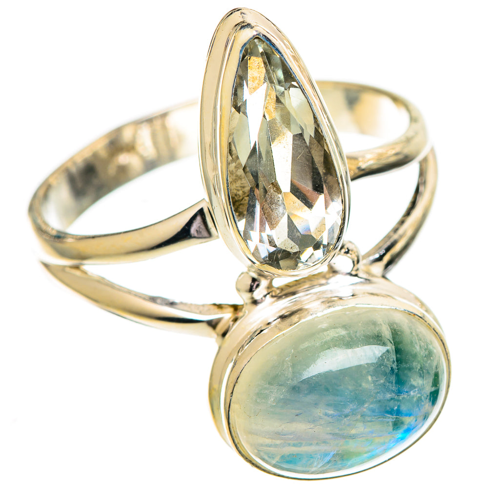 Rainbow Moonstone Rings handcrafted by Ana Silver Co - RING110182 - Photo 2