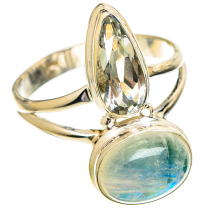 Rainbow Moonstone Rings handcrafted by Ana Silver Co - RING110182 - Photo 2