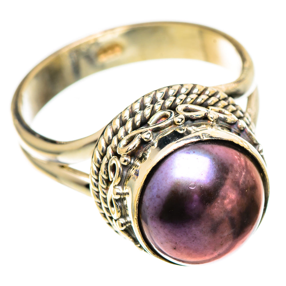 Titanium Pearl Rings handcrafted by Ana Silver Co - RING110193 - Photo 2