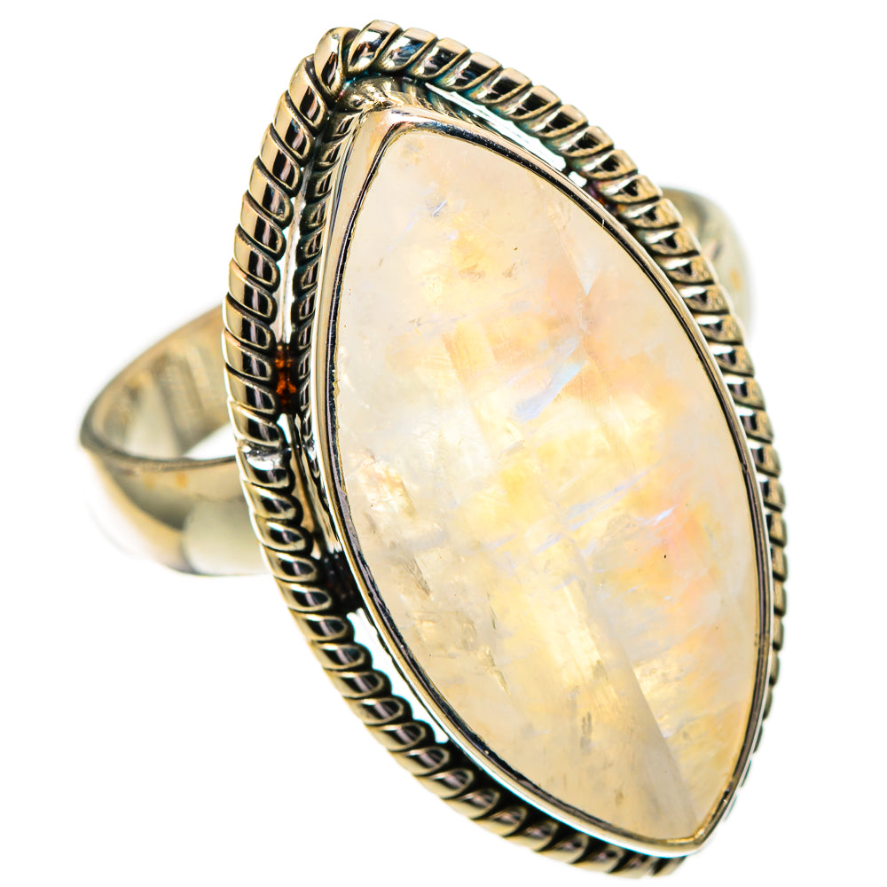 Rainbow Moonstone Rings handcrafted by Ana Silver Co - RING110196 - Photo 2