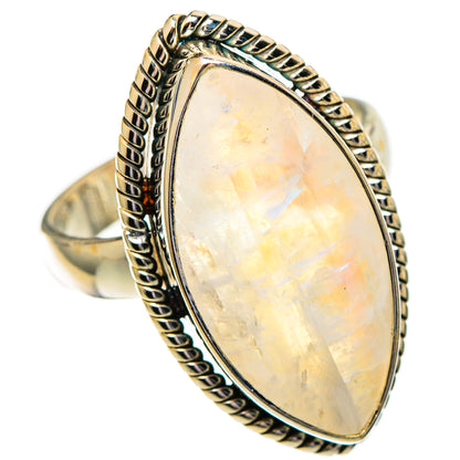 Rainbow Moonstone Rings handcrafted by Ana Silver Co - RING110196 - Photo 2