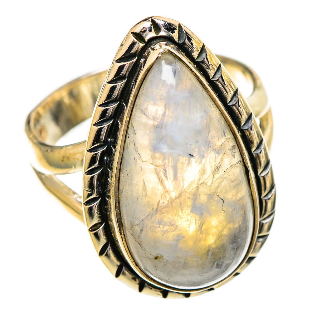 Rainbow Moonstone Rings handcrafted by Ana Silver Co - RING110197 - Photo 2