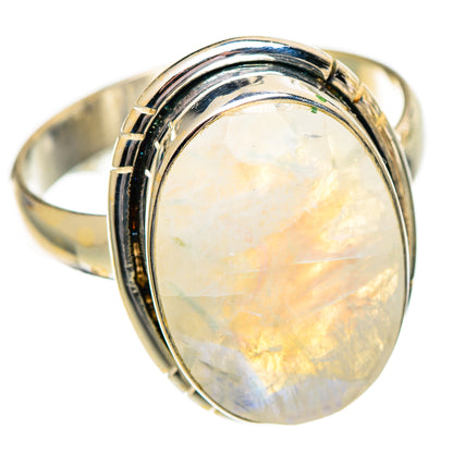 Rainbow Moonstone Rings handcrafted by Ana Silver Co - RING110198 - Photo 2