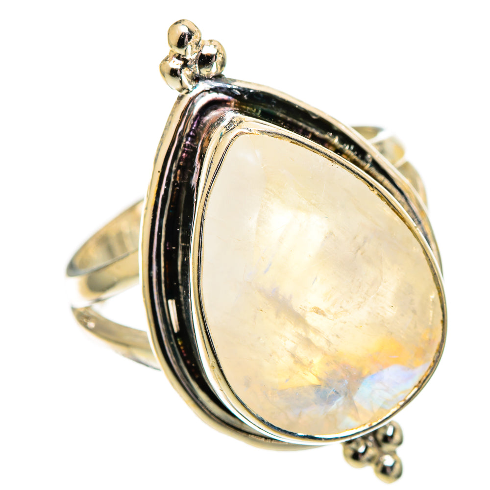 Rainbow Moonstone Rings handcrafted by Ana Silver Co - RING110226 - Photo 2