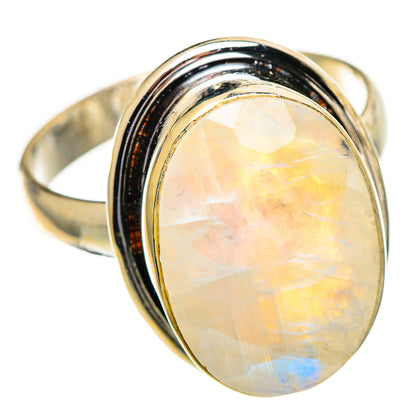 Rainbow Moonstone Rings handcrafted by Ana Silver Co - RING110227 - Photo 2