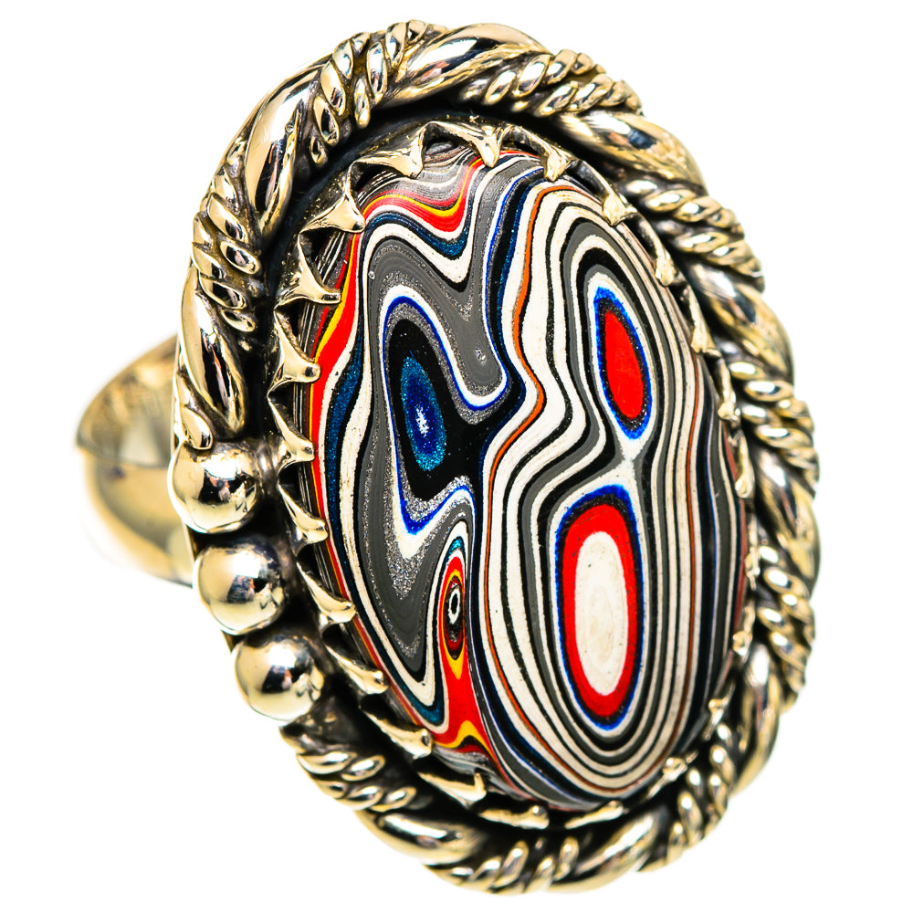 Fordite Rings handcrafted by Ana Silver Co - RING110230 - Photo 2