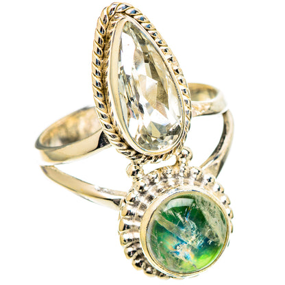 Green Moonstone Rings handcrafted by Ana Silver Co - RING110242 - Photo 2