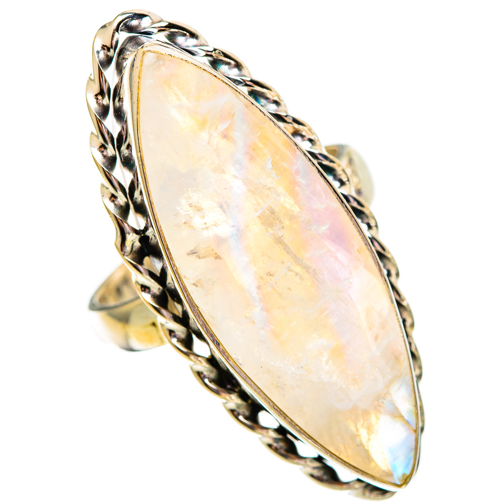Rainbow Moonstone Rings handcrafted by Ana Silver Co - RING110290 - Photo 2