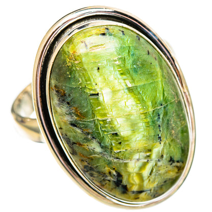 African Green Opal Rings handcrafted by Ana Silver Co - RING110305 - Photo 2
